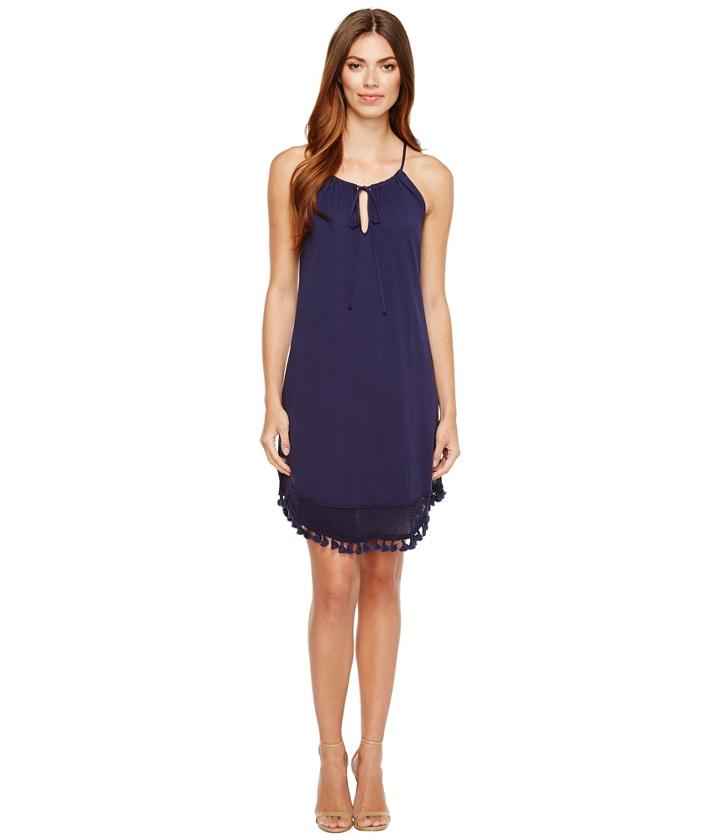 Michael Stars - Halter Dress W/ Fringe Trim