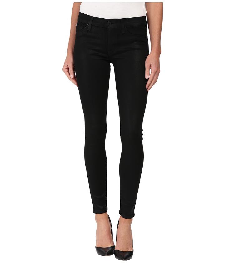 Hudson - Krista Coated Super Skinny Jeans In Noir Coated