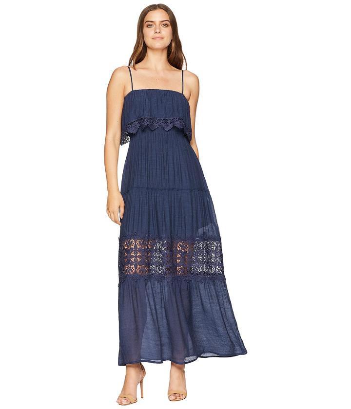 American Rose - Libby Spaghetti Strap Maxi Dress With Lace Detail
