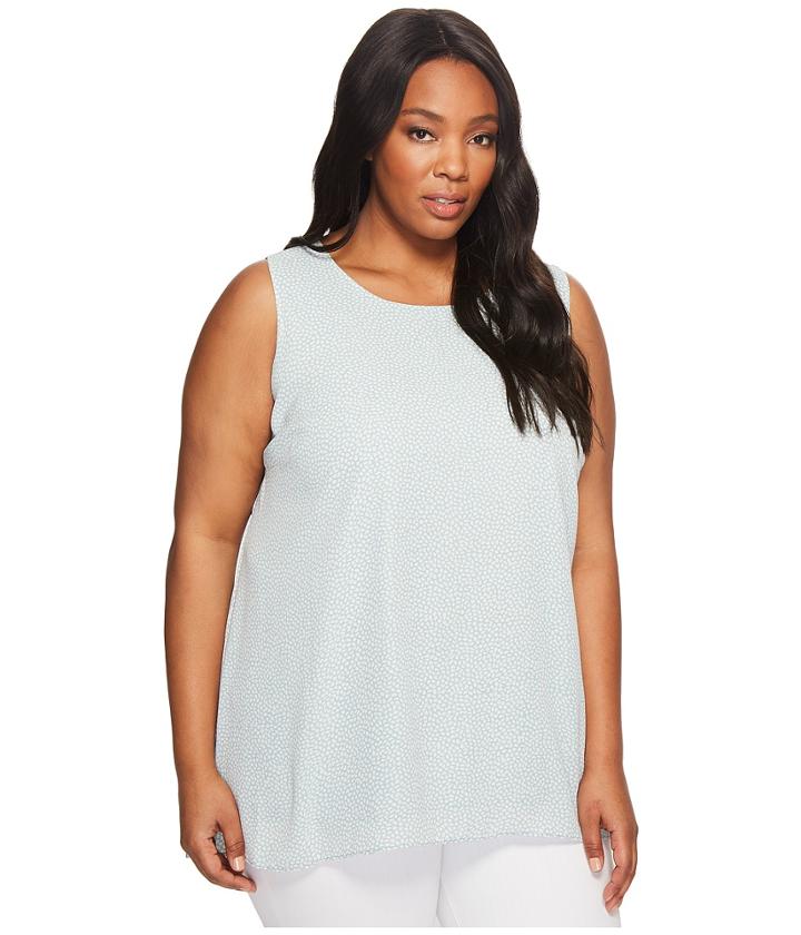Vince Camuto Specialty Size - Plus Size Sleeveless Zen Pebbles High-low Hem Blouse