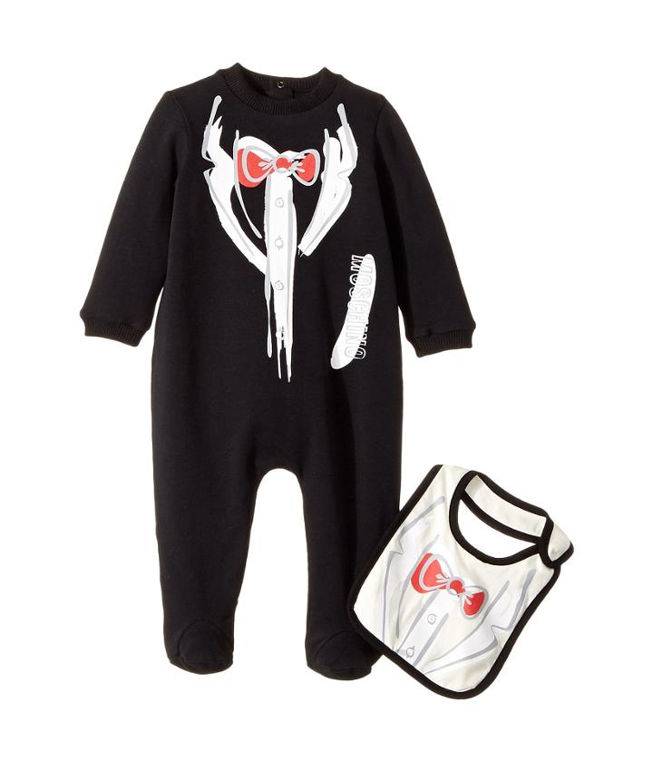 Moschino Kids - Tuxedo Romper Bib Gift Box Set
