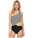 Michael Michael Kors - Stable Stripe One Shoulder Cut Out One-piece