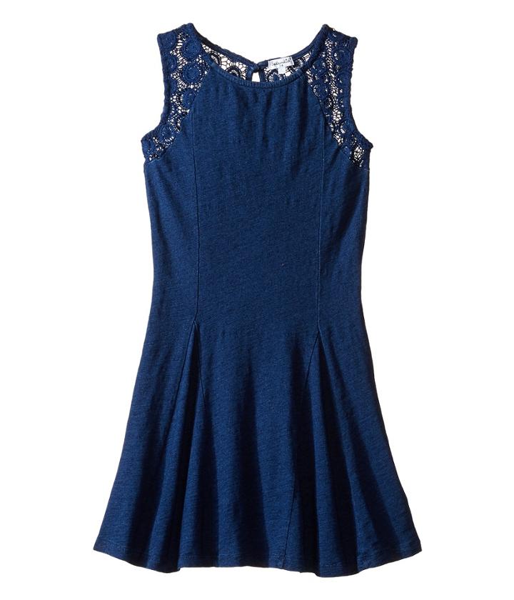 Splendid Littles - Indigo Lace Fit And Flare Dress