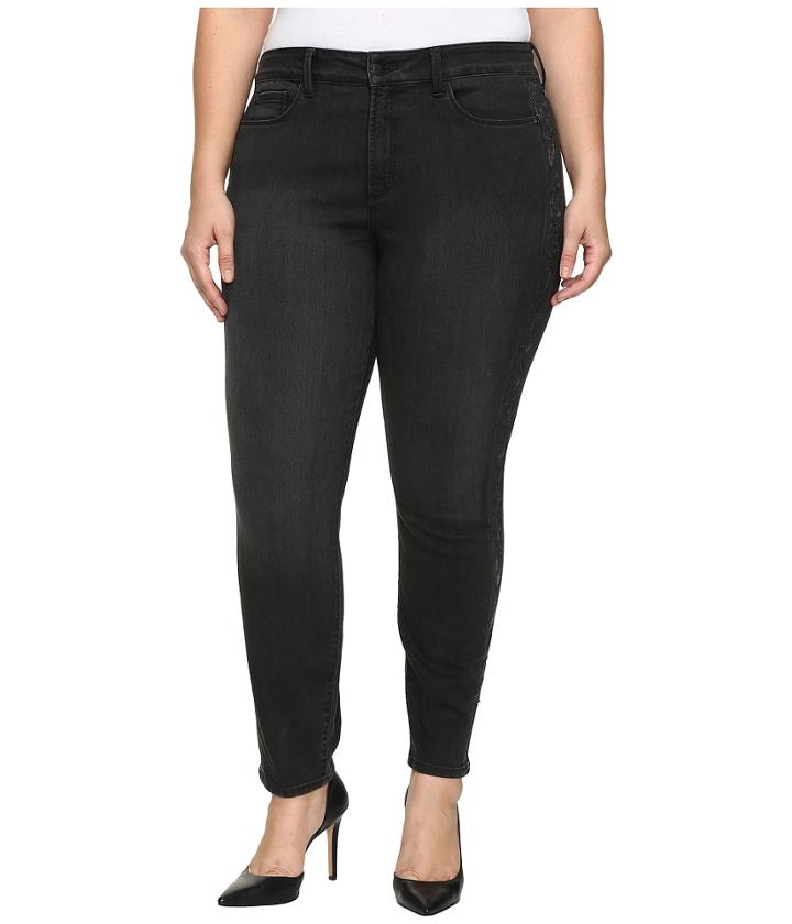 Nydj Plus Size - Plus Size Alina Legging Jeans With Glitter Tuxedo Stripe In Bristol