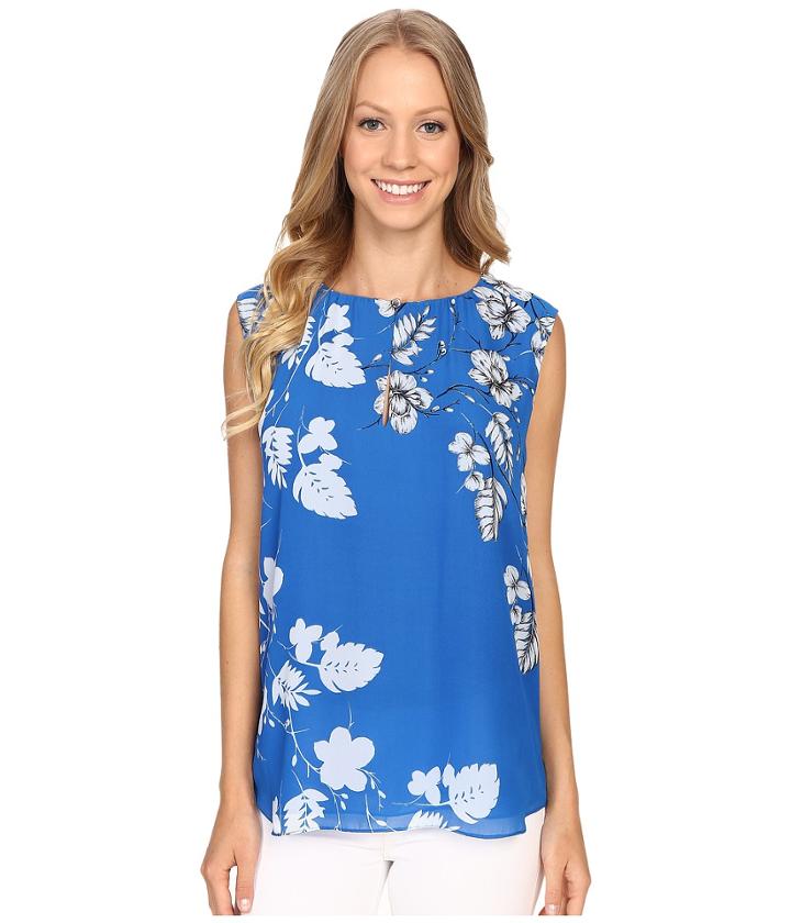 Vince Camuto - Sleeveless Floral Cascade Keyhole Blouse
