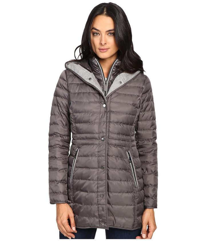 Vince Camuto - Mid Weight Down With Bib And Wool Detail L8191