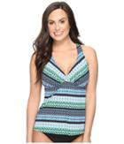 Jantzen - Geo Graphic Stripe D/dd Cup H-back Tankini Top