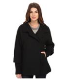 Calvin Klein - Asymmetrical One Button Coat W/ Knit Sleeve
