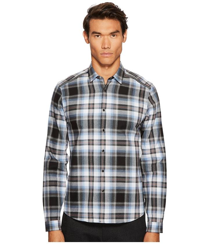 The Kooples - Check Shirt With An Officer Collar And Piping Detail