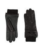 Ugg - Smart Leather Gloves W/ Knit/bow Trim