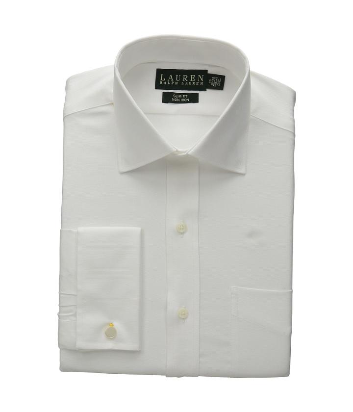 Lauren By Ralph Lauren - Pinpoint Spread Collar Slim Shirt W/ French Cuff