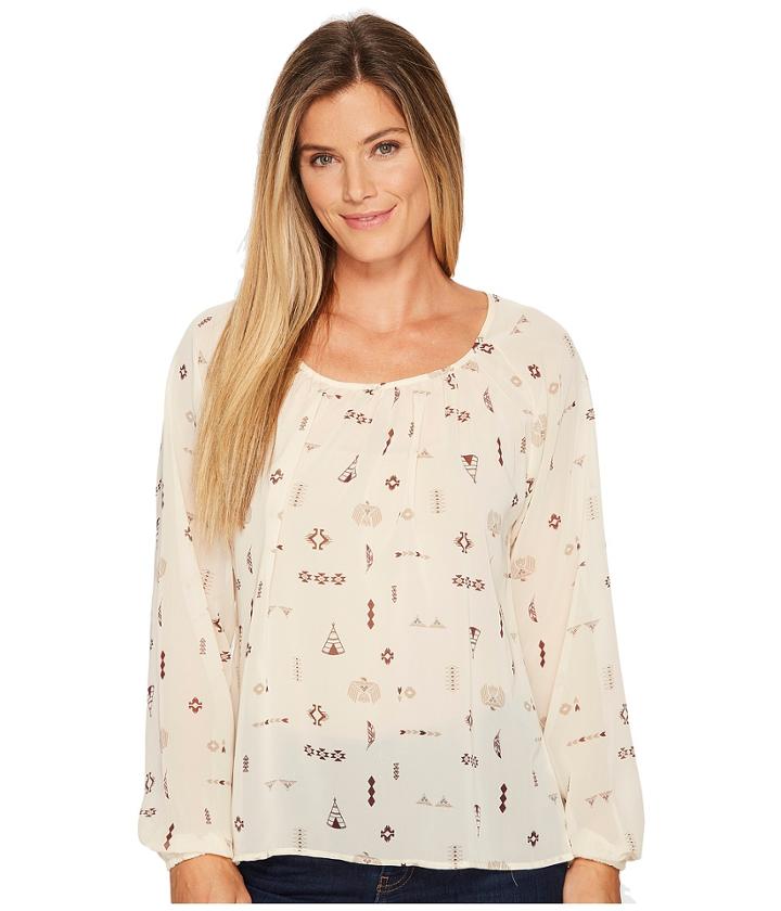 Cruel - Printed Chiffon Raglan Blouse
