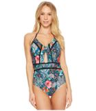 Laundry By Shelli Segal - Floral Paisley Cut Out One-piece Swimsuit