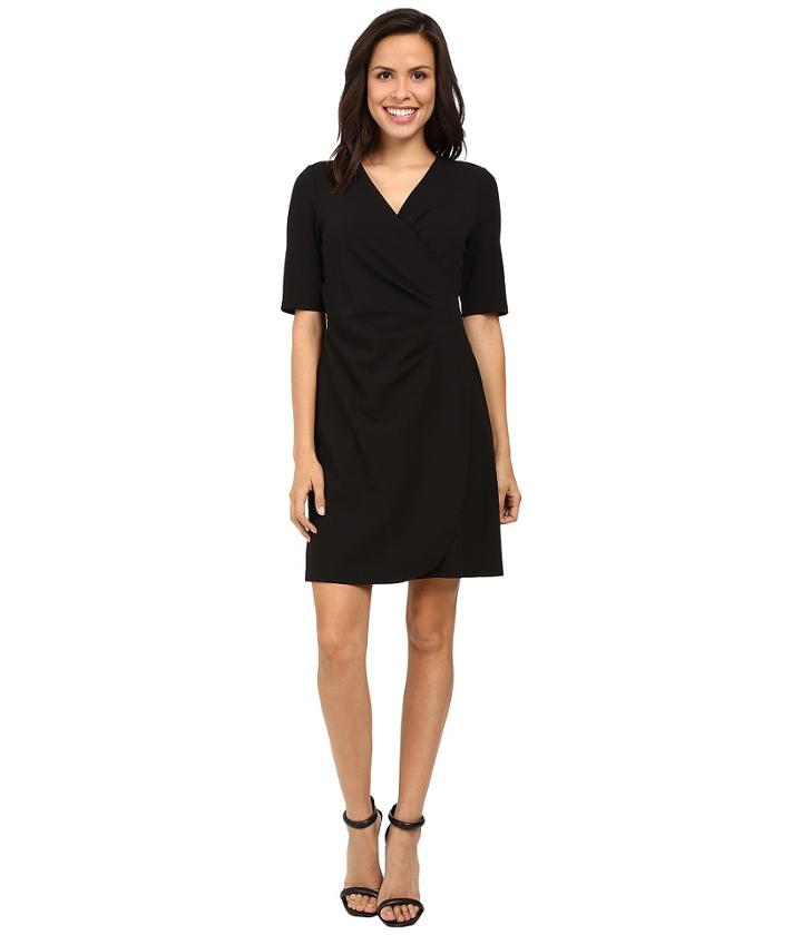 Adrianna Papell - V-neck Side Rouched Wrap Dress