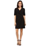 Adrianna Papell - V-neck Side Rouched Wrap Dress