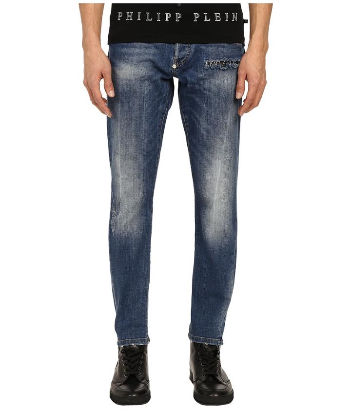 Philipp Plein - Amnesia Super Straight Cut Denim In Amnesia Blue