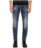 Philipp Plein - Amnesia Super Straight Cut Denim In Amnesia Blue