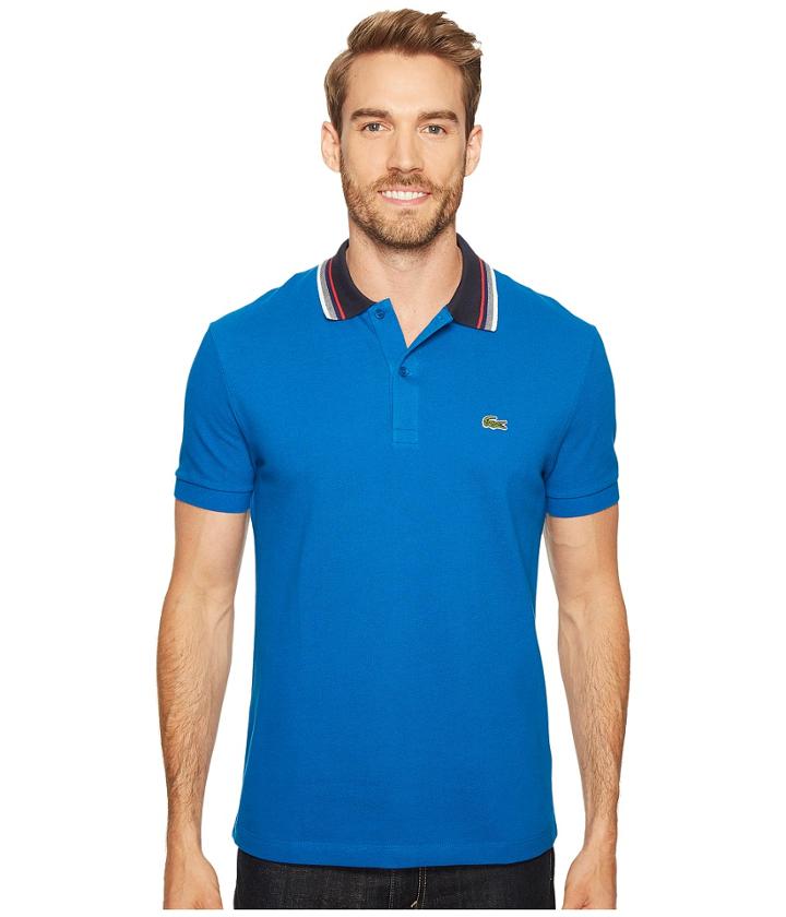 Lacoste - Short Sleeve Semi-fancy Bold Stripe Collar Polo Regular