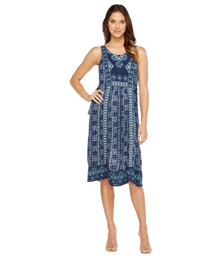 Lucky Brand - Embroidered Printed Dress