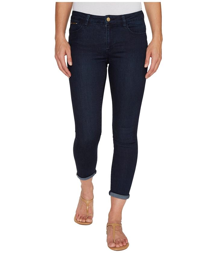Ivanka Trump - Denim Rolled Crop Jeans In Dark Blue