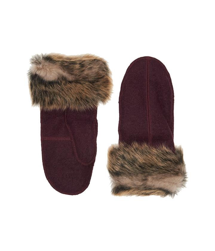 Ugg - Fabric Mitten With Fur Trim