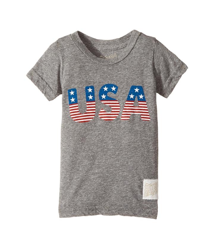 The Original Retro Brand Kids - Stars And Stripes Tri-blend Short Sleeve Usa Tee