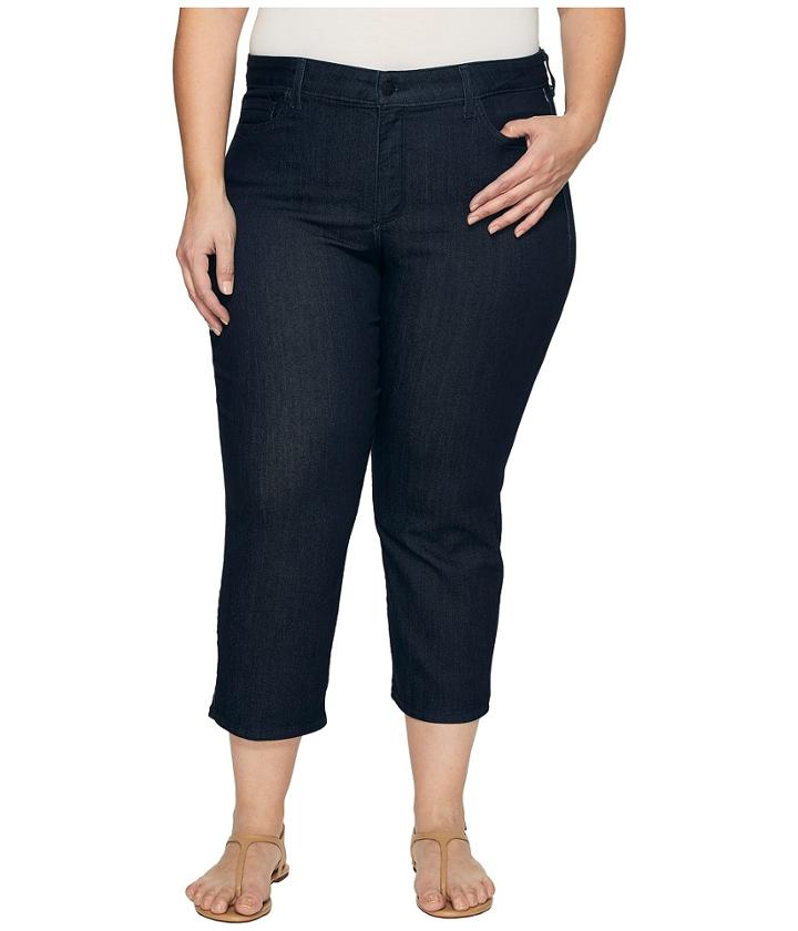 Nydj Plus Size - Plus Size Marilyn Capris In Dark Enzyme Wash