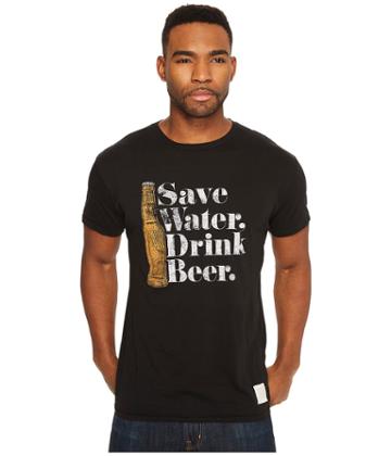 The Original Retro Brand - Save Water Drink Beer Short Sleeve Vintage Cotton Tee