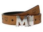 Mcm - Claus Reversible Silver Buckle Belt