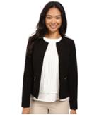 Calvin Klein - Center Zip Jacket W/ Faux Leather