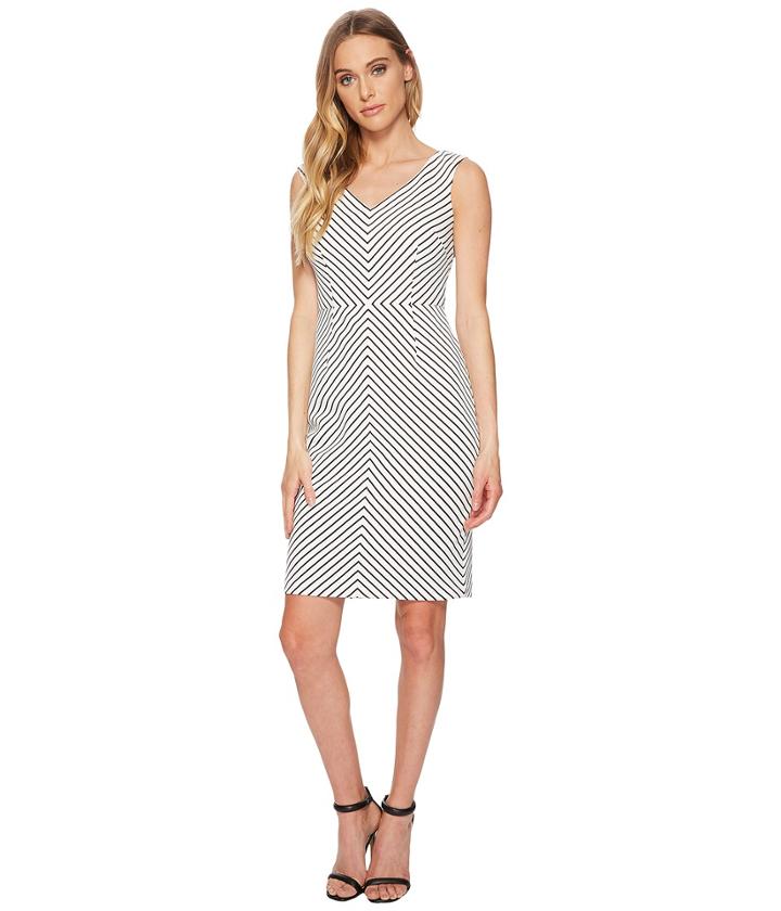 Adrianna Papell - Striped Ottoman Sheath