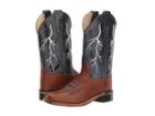 Old West Kids Boots - Square Toe Boot W/ Lightning Stitch Top