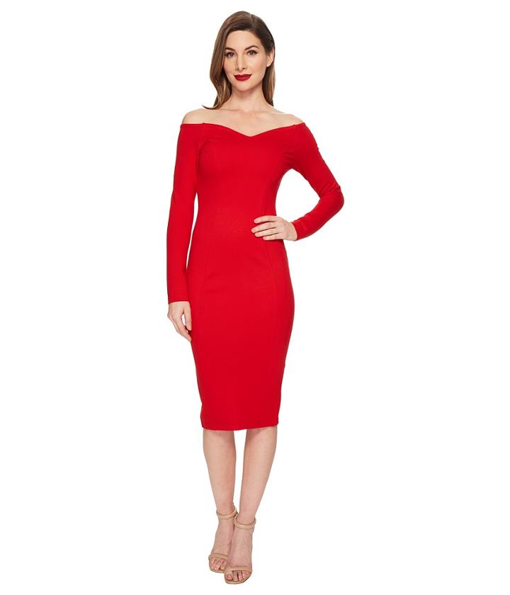 Unique Vintage - Long Sleeved Cape Cod Wiggle Dress