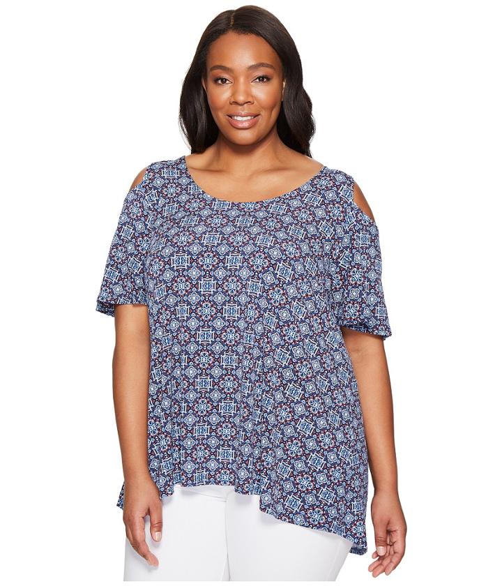 Karen Kane Plus - Plus Size Hi Lo Cold Shoulder Top