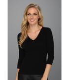 Three Dots 3/4 Sleeve Deep V-neck