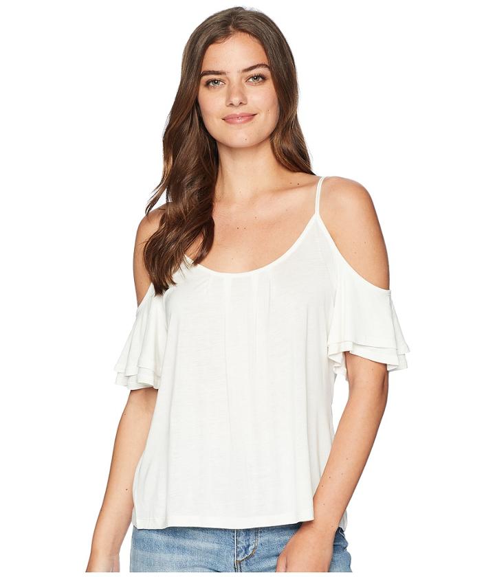 Miss Me - Cold Shoulder Ruffle Sleeve Cami