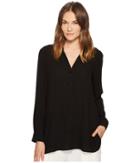Eileen Fisher - Silk Georgette Crepe Stand Collar Top