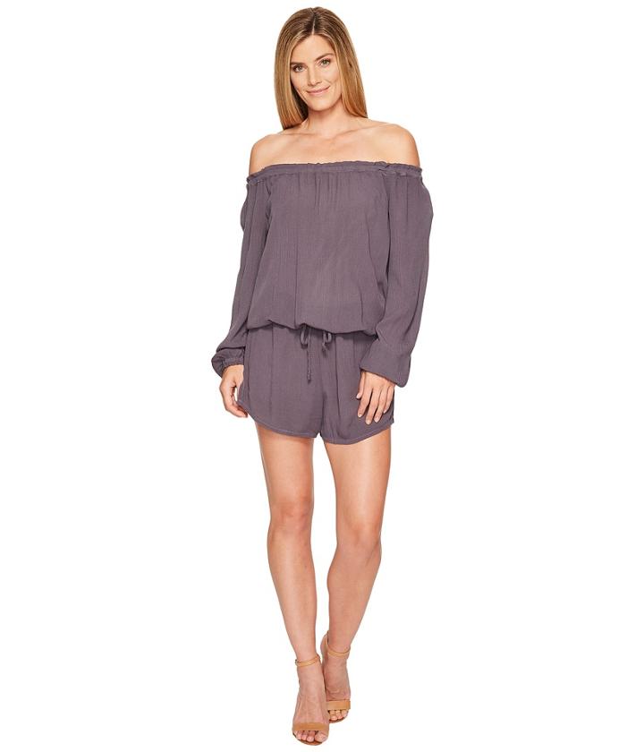 Allen Allen - Ruffle Edge Off The Shoulder Romper