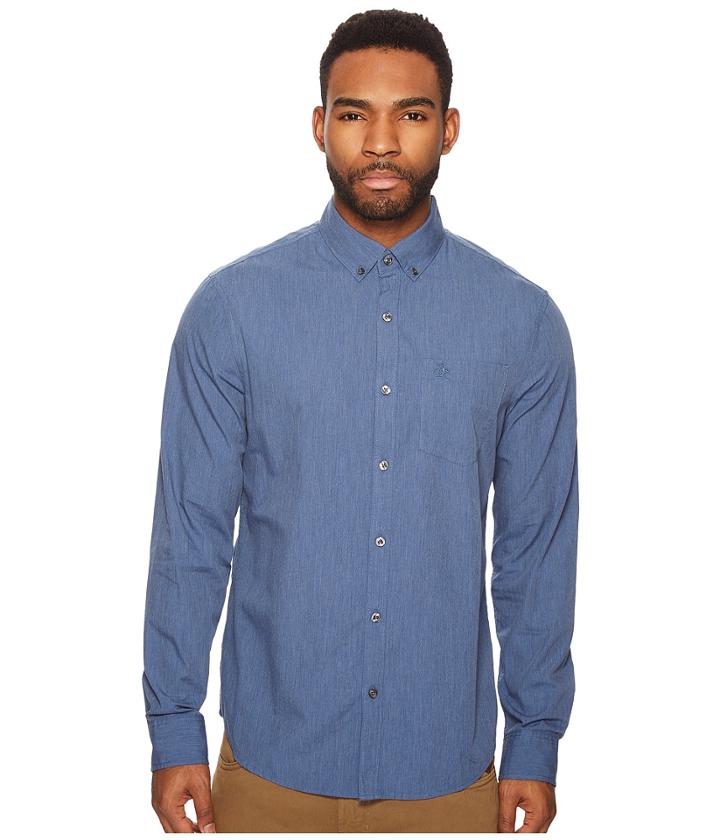 Original Penguin - Long Sleeve Heathered Stretch Cotton Shirt
