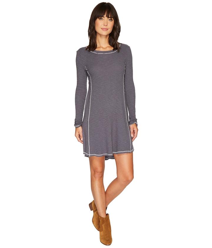 Dylan By True Grit - Heathered Soft Slub Waffle Crew Seamed Dress