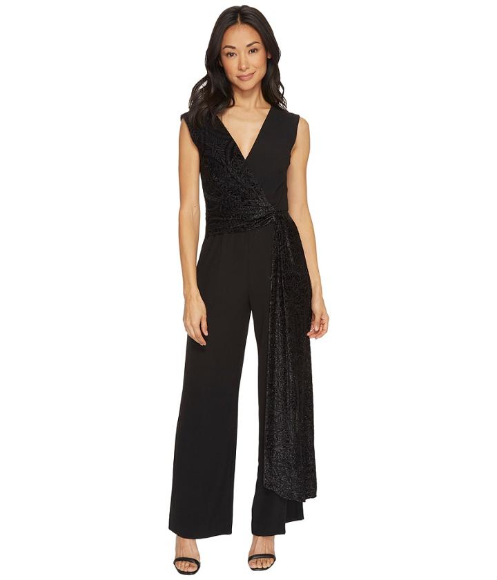Tahari By Asl Petite - Petite Jumpsuit With Velvet Train