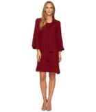 Nally &amp; Millie - Tie Front Neck Ruffle Sleeve Dress