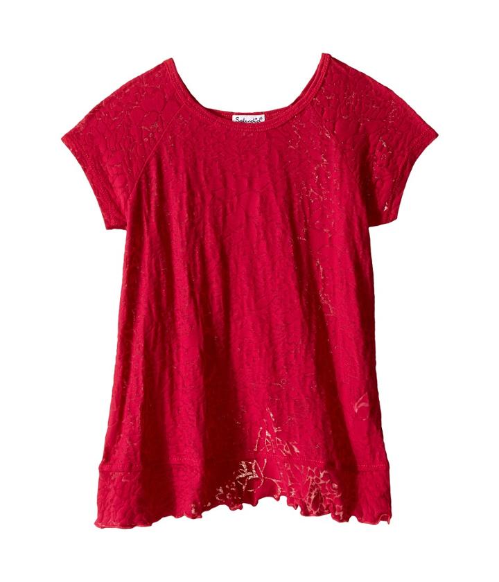 Splendid Littles - Burnout Short Sleeve Tee With Flounce