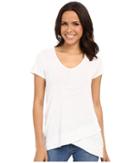 Mod-o-doc - Linen Nylon Knit Crossover Tank Short Sleeve Crossover Hem Tee