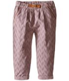 Kardashian Kids - Herringbone Fabric Pleated Pants With Faux Suede Ring Belt
