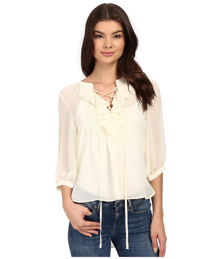 Roper - 0232 Solid Georgette Hi-lo Blouse