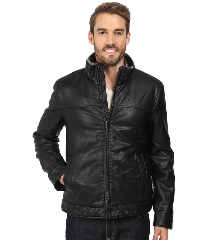 Dockers - Stand Collar Zip Front Jacket W/ Full Pile Lining