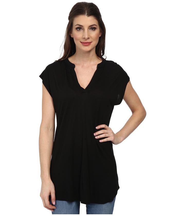 Allen Allen - Sleeveless Split Neck Tee