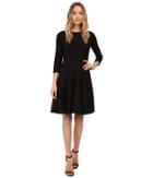 Christin Michaels - Andrea 3/4 Sleeve Fit And Flare Dress