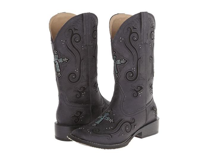 Roper Crystal Cross Square Toe Boot